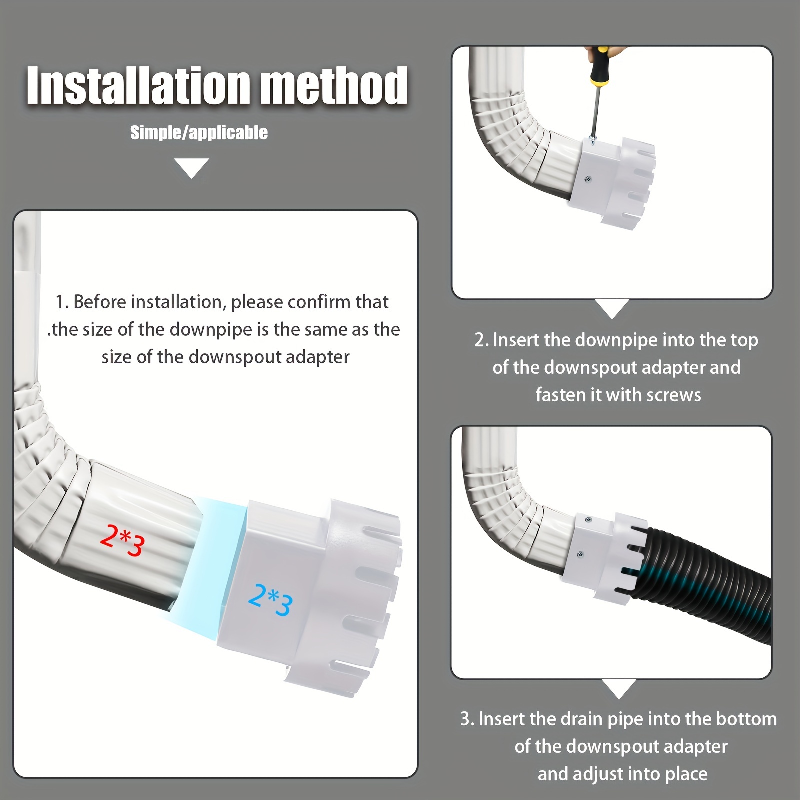 Upgrade Rain Gutter System Downspout Adapter Drain Fittings - Temu