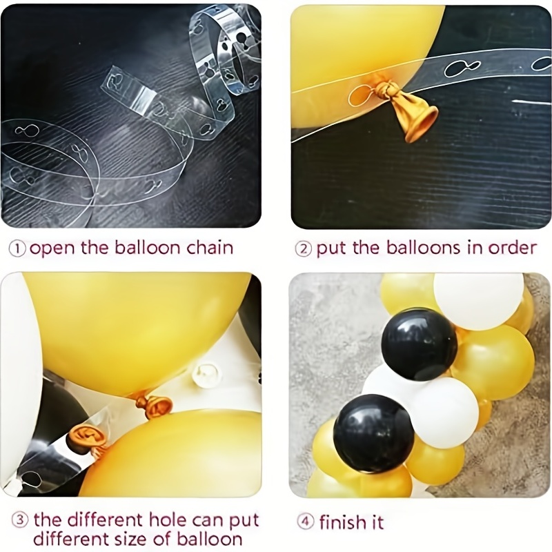 Balloon Arch Kit, 4 Rolls Balloon Garland Kit, 32.8 Ft Balloon Tape Strip  Double Hole, 200 Dots Point Glue Tape, Christmas Balloon Arch, for Birthday