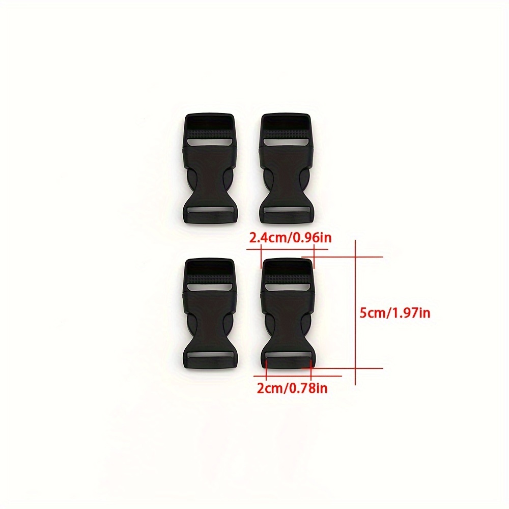 2pcs Set Black Adjustable Buckles Plastic Side Release Buckles For