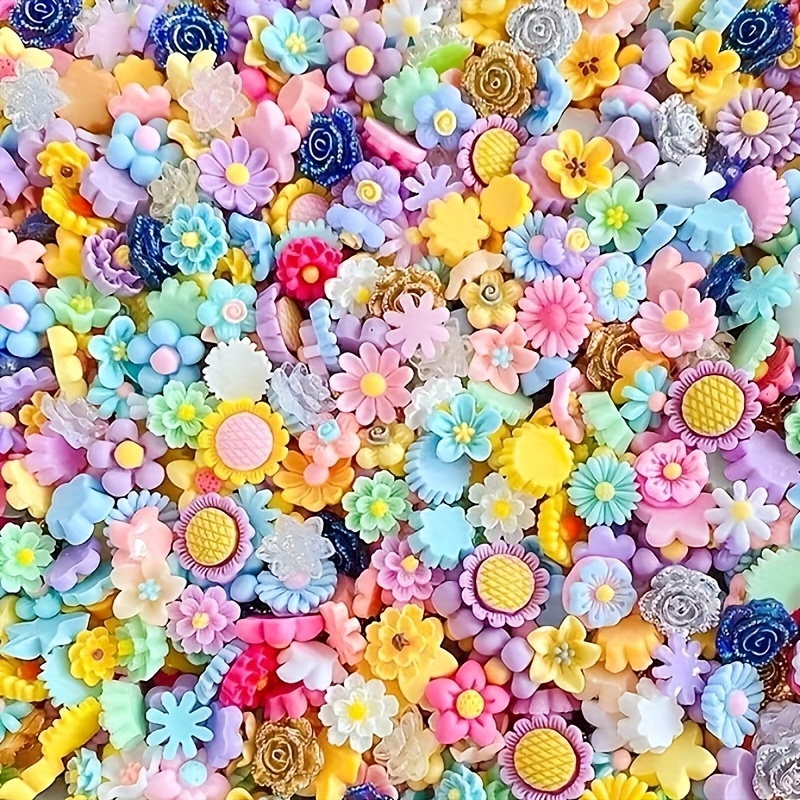 100 Pack Fruit Slime Charms Resin Flatbacks Buttons Polymer Clay Beads for Miniature Fairy Garden Hair Accessories DIY Scrapbooking Phone Case