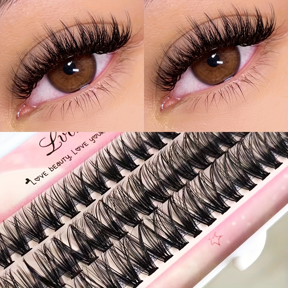 

40d 60 Clusters Lashes, D Curling Volume Individual Lashes Extensions, Wispy Lashes Cluster Diy At Home ( D-9-16 Mix ) Grafting Lashes 0.07mm Makeup