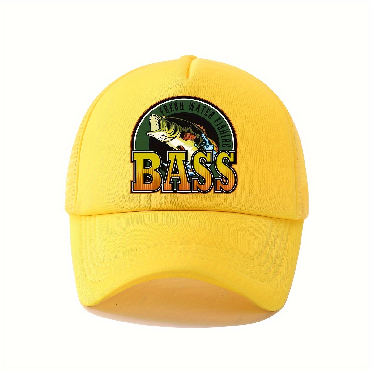 Bass Fish Impreso Malla Trucker Sombrero Color Sólido Hip - Temu Mexico