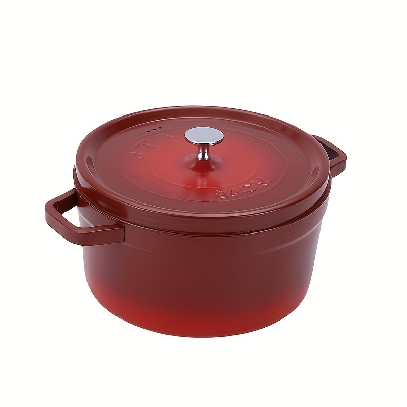 MGKKT Enameled Cast Iron Dutch Oven Set with Lids, 2pcs Cast Iron Pot, 6qt 15qt Enamel Cookware Pot, Red