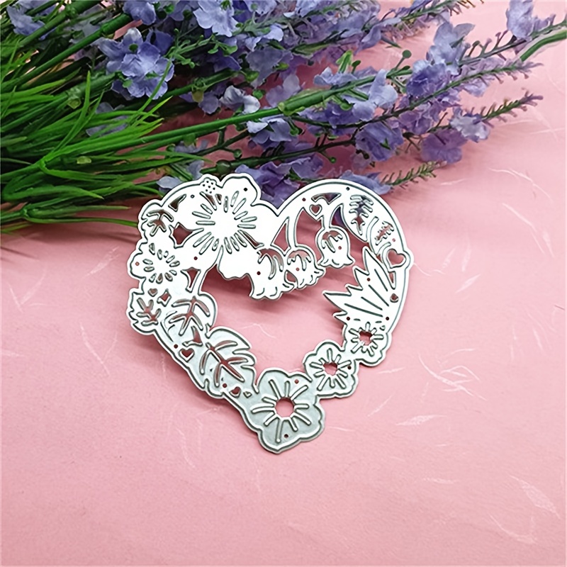 Love Heart Flower Frame Cutting Dies Metal Die Cuts For Diy - Temu