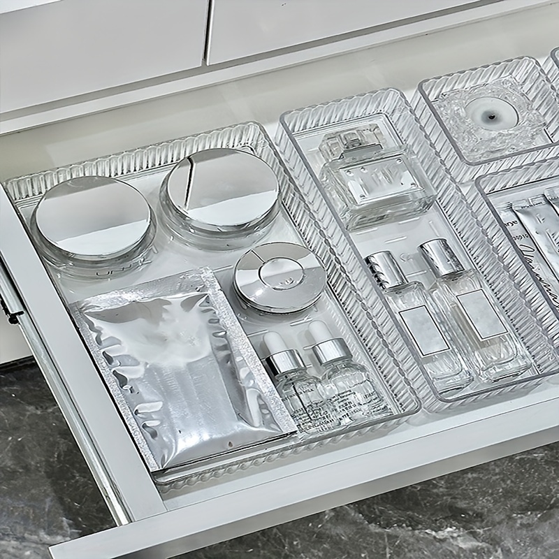 1 drawer design acrylic cosmetic organizer for dressing table makeup storage box for lipsticks eye skincare products supplies details 5