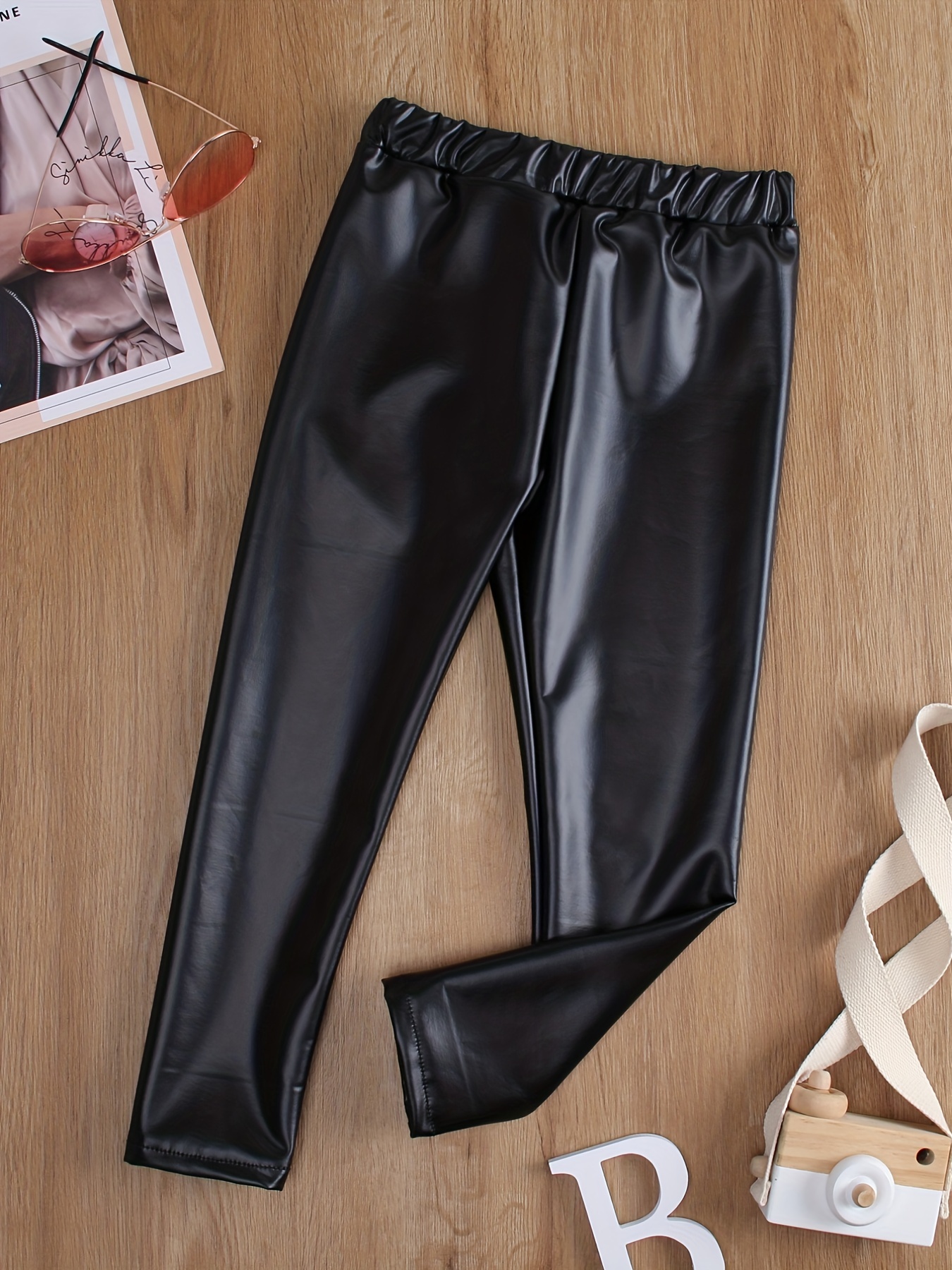 Autumn and Winter Fleece-lined Thick Black Dance Pants Trumpet