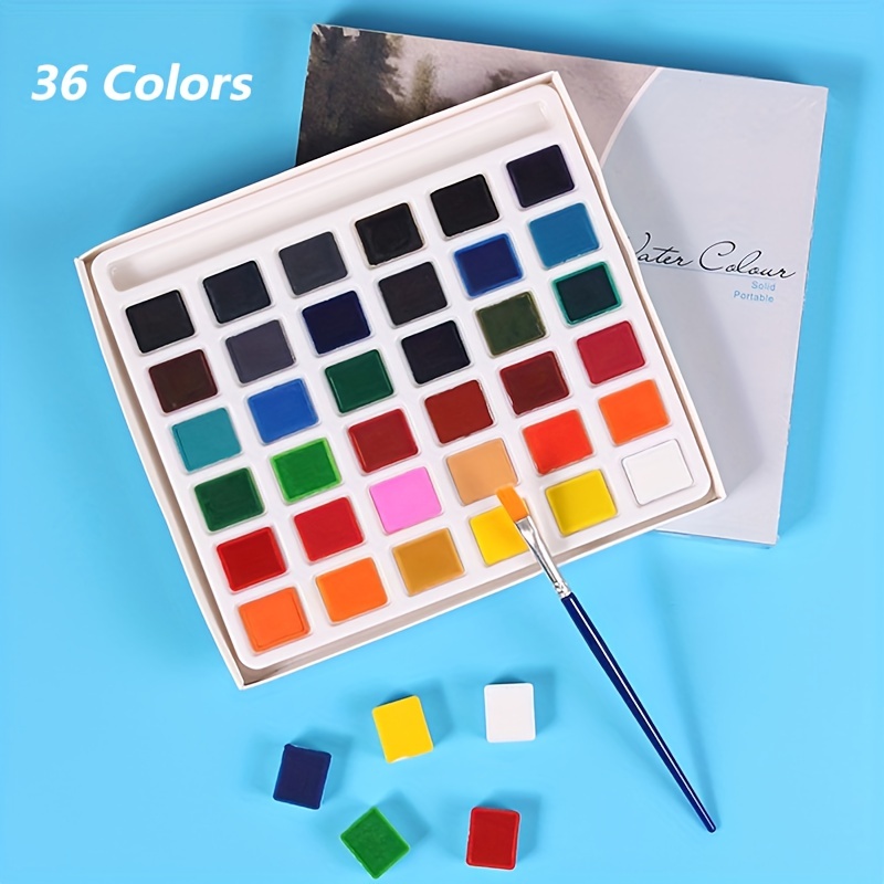 12 Colors Square Shaped Solid Watercolor Set For Adults - Temu