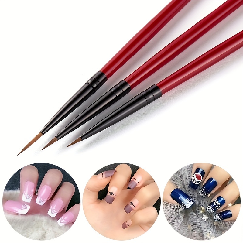 Fine Nail Art Brush Set Pens For Long Nails Perfect For - Temu