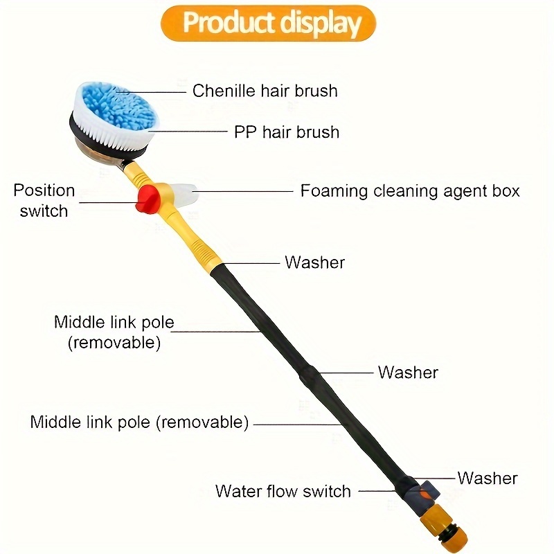 Car Wash Brush Mop Chenille Cleaning Broom Washer Microfiber - Temu