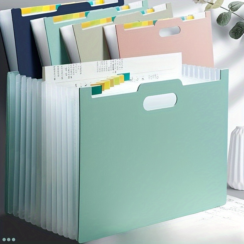  Organizador de archivos de acordeón con cremallera, carpeta  organizadora de archivos de acordeón de 13 bolsillos, carpeta de archivos  de acordeón expandible para documentos, papel tamaño carta, azul :  Productos de