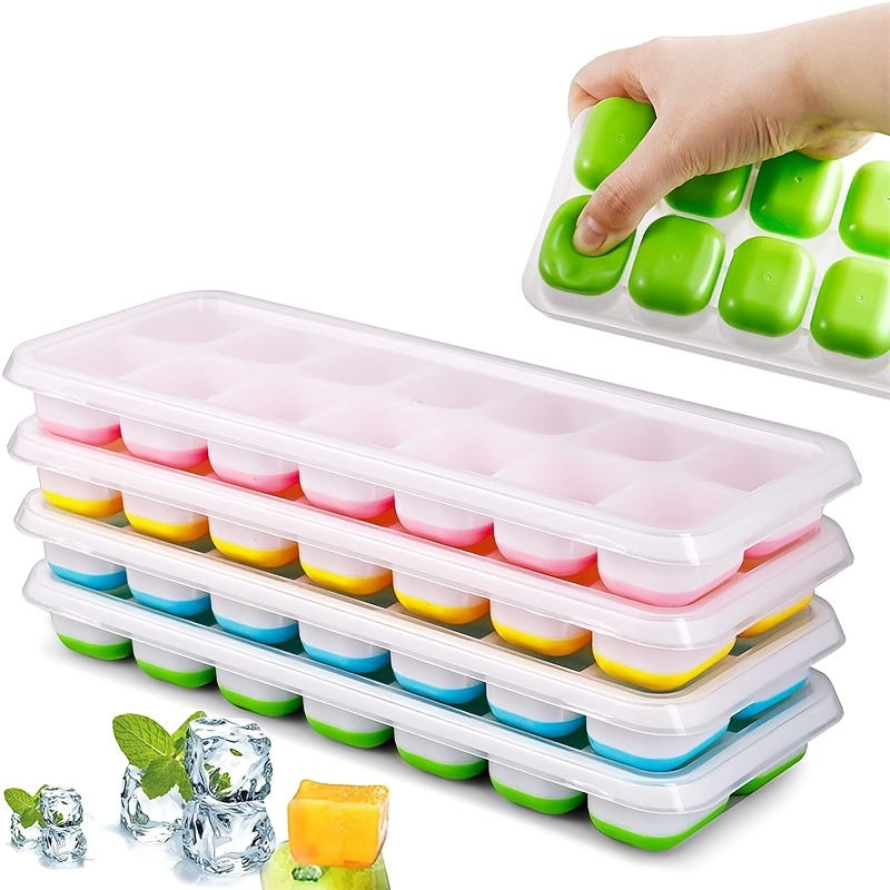 Flexible Silicone Ice Cube Trays With Spill resistant Lid - Temu