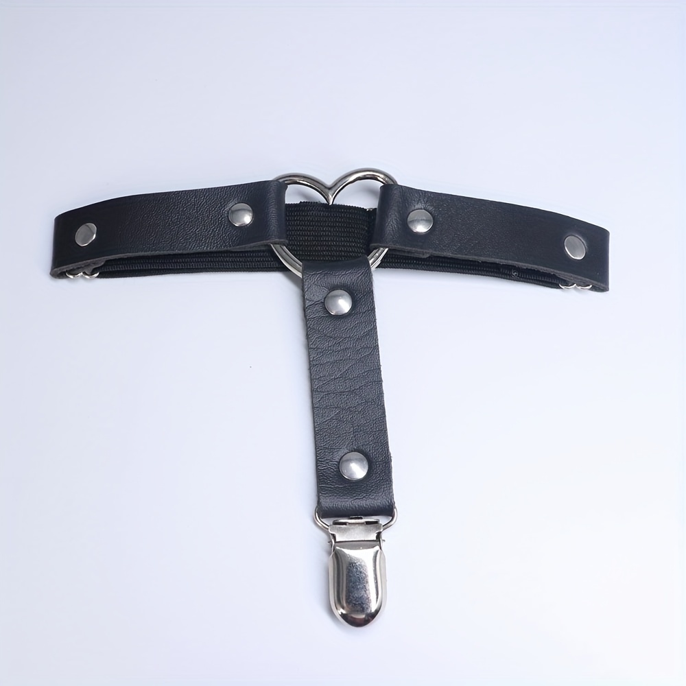 Women's Punk Rivet Leg Thigh Harness Belt PU Leather Solid Belt