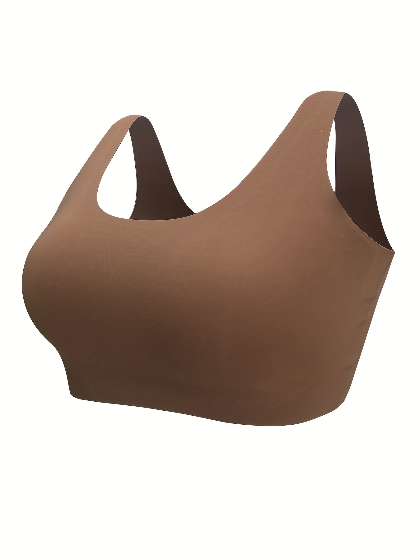 NanoEdge Women's Non-Wired Wireless Padded Seamless Bra Free Size (28 Till  34) Pack of 1 (Brown)