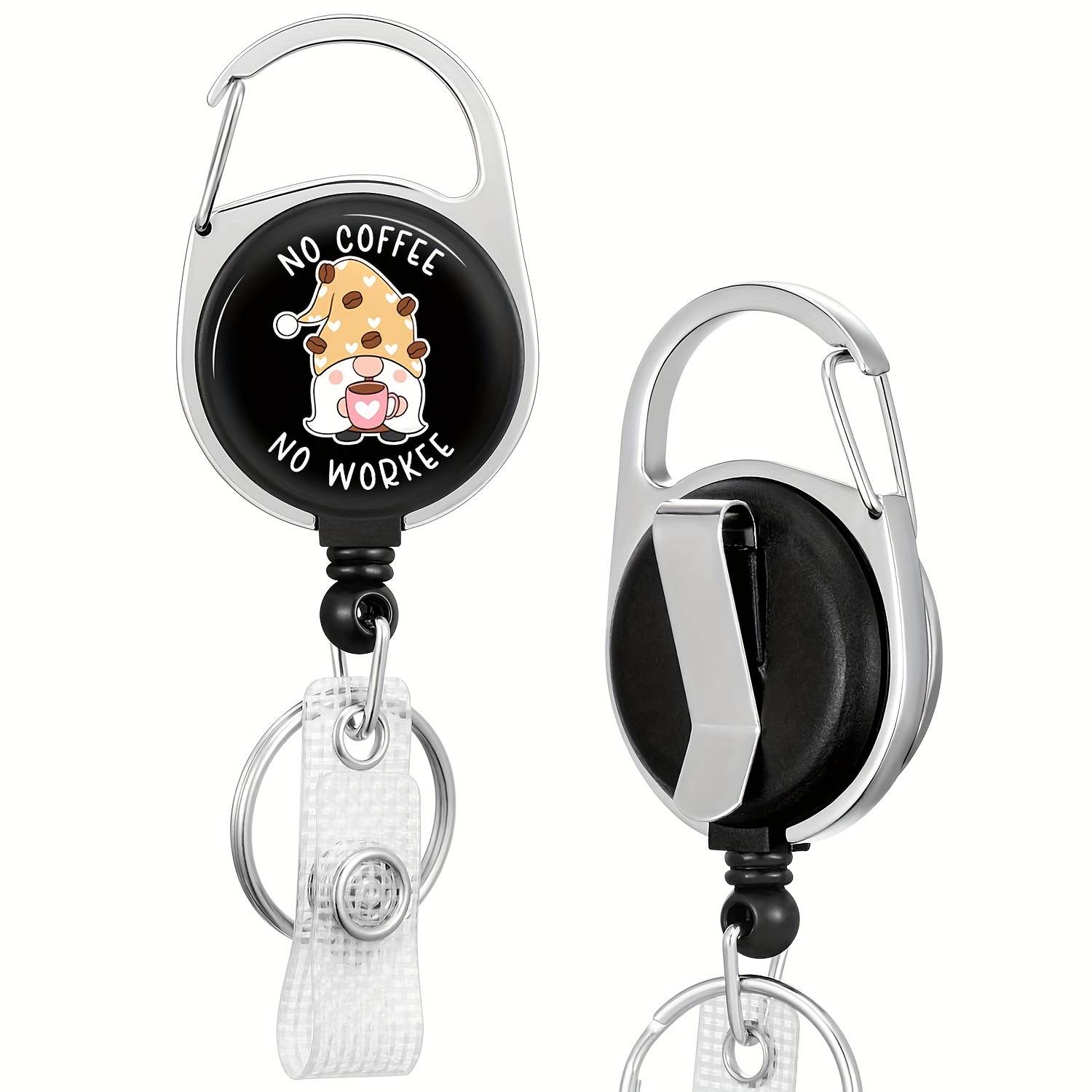 Badge Reels Holder Retractable Keychain Heavy Duty Id Clip - Temu