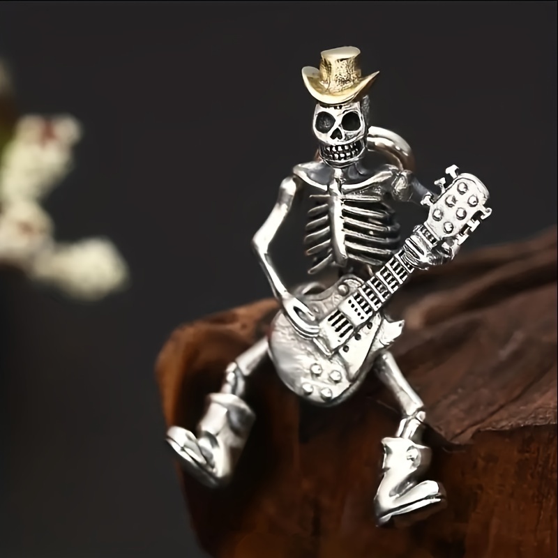 

Necklace With Guitar Skull Pendant, Men's Hip-hop Rock Carnival Music Festival Party Accessories