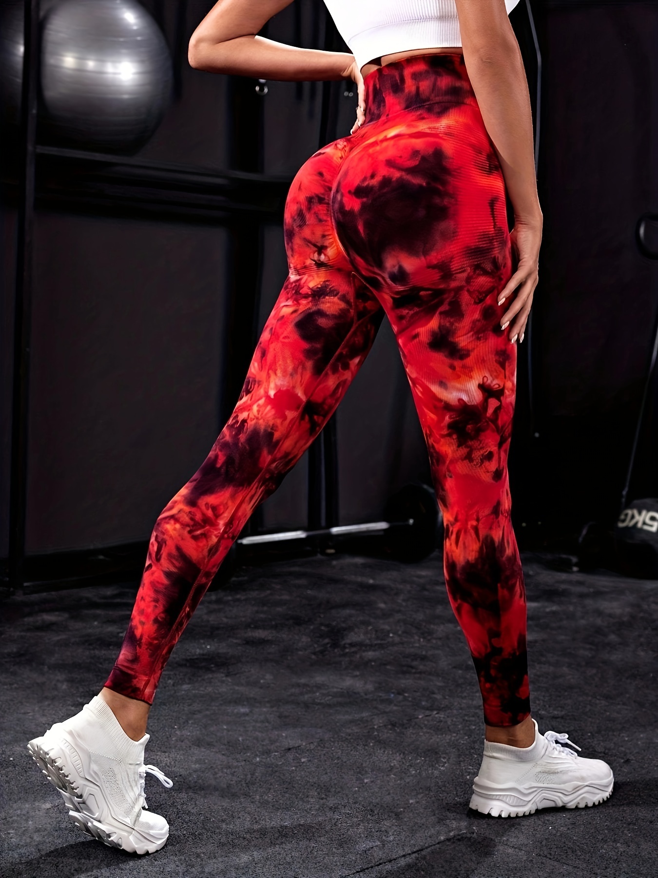 Tie Dye High Stretch Yoga Workout Pants, Fitness Running Sports