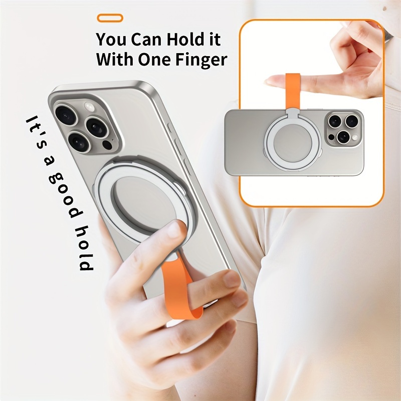 

Magnetic Phone Ring Holder, Magnet Finger Ring Grip Stand Holder, Compatible With 15 14 Plus 13 12, Pro, Pro Max, Mini, Magnetic Accessorie, Desktop Holder Forfinger Ring Bracket For All Phone