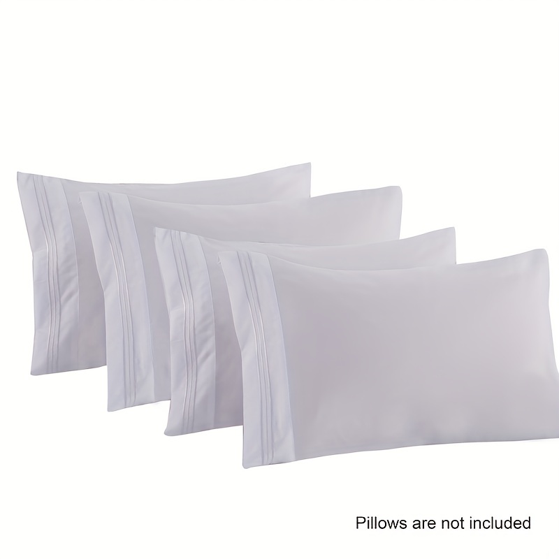 

4pcs White Pillowcase With Envelope Closure, Pillow Cover For Bedroom Dorm Room Bed, No Pillow Core