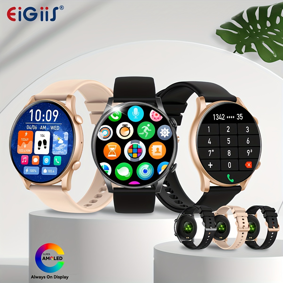 Reloj inteligente para responder y hacer llamadas, reloj de fitness con  control de inteligencia artificial, reloj inteligente Android compatible  con