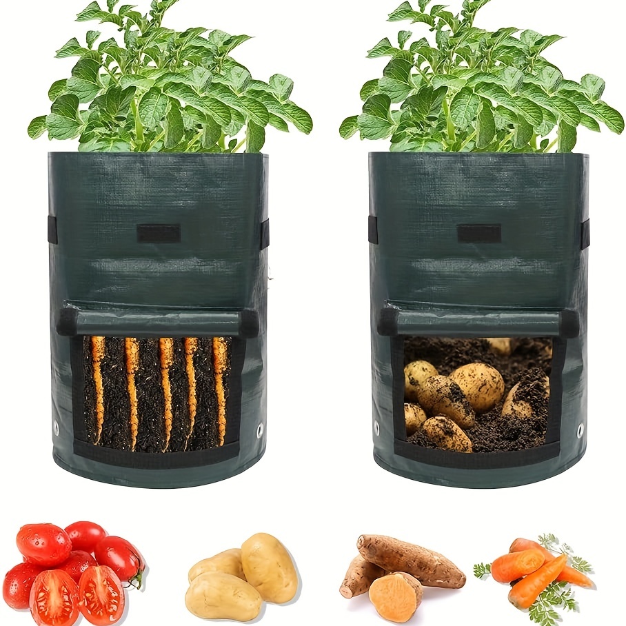 1/2/4 Pack Potato Grow Bags, Planter Bag 5/7 Gallon, Garden Bags for  Vegetable, Fabric Planting Pots with Handles, Potato Planter Bag with  Access