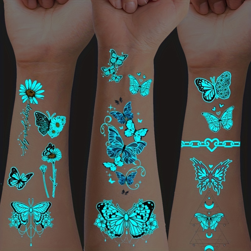 Tatuajes Temporales para niños, tatuajes de cara de mano, flor, sirena,  caballo, Cisne, tatuaje falso para