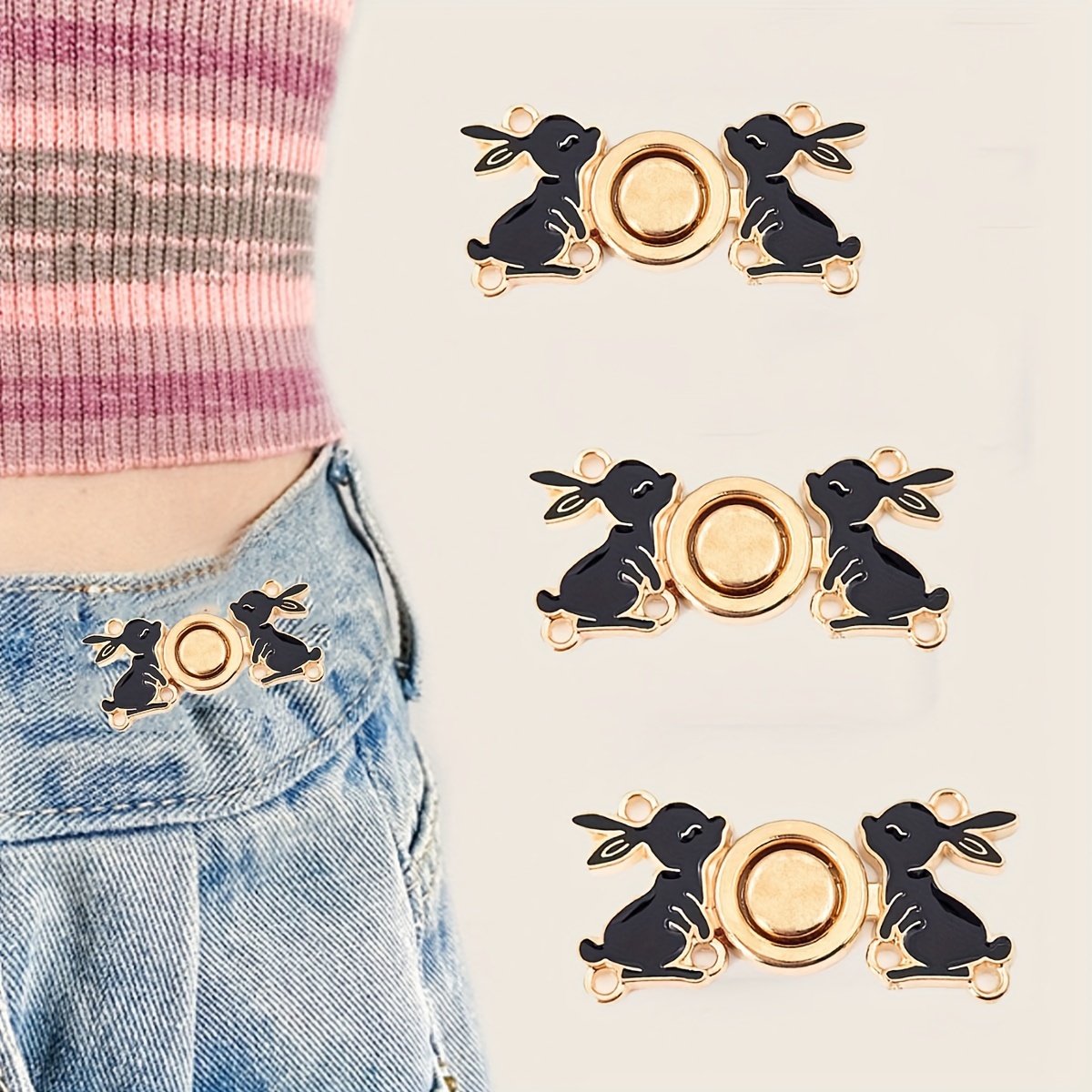 New Bear-shaped Waistband Tightener For Jeans & , Decorative Buckle For  Waist Adjustment