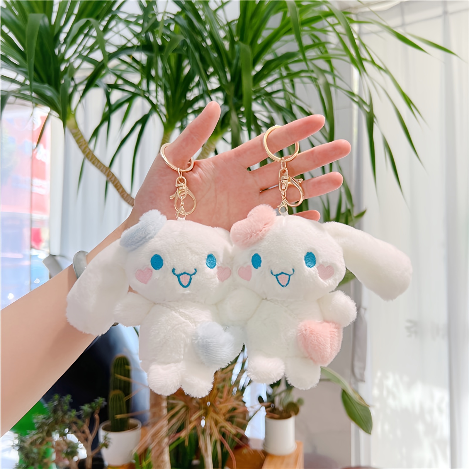 Mini Rabbit Plush Keychain Soft Cotton Key Chain Trinket Bag Accessories
