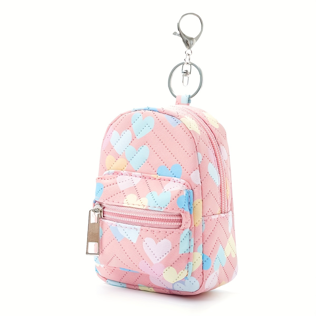 Claire's Rainbow Stripe Mini Backpack Keychain
