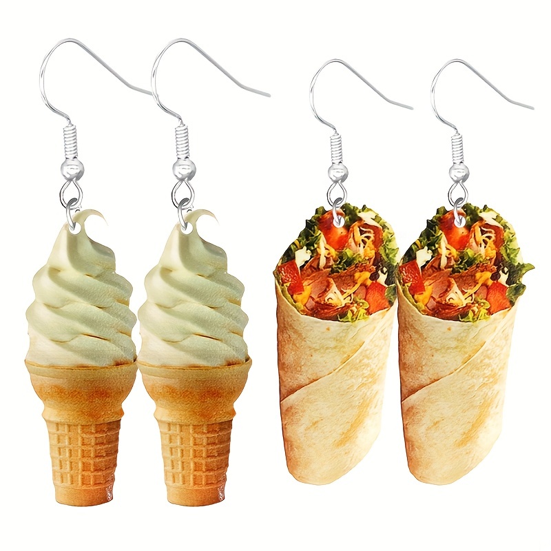 Spring Inspired Triple Scoop Ice Cream Dangle Earrings - Jillicious