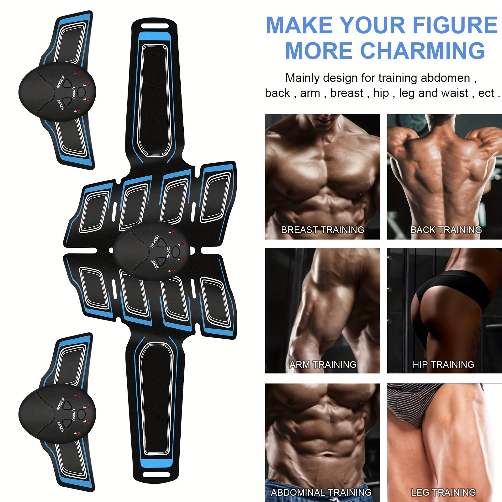 Muscle Stimulator for Abs, Arms, Hips, Back & Legs USB