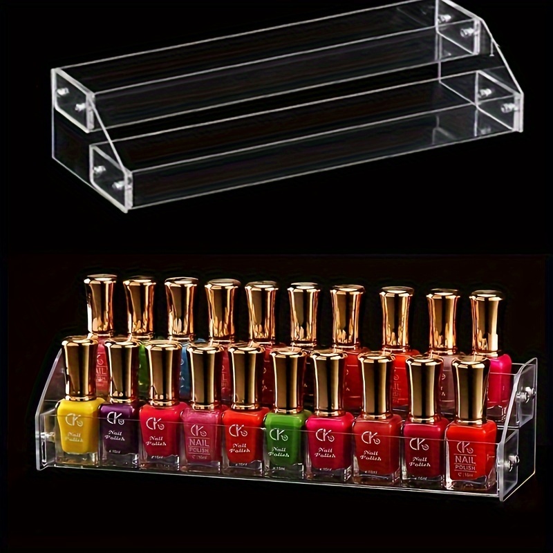 

Jearlyu 2-tier Clear Acrylic Nail Polish Organizer - Ladder Display Stand For Lipstick, Makeup & Jewelry | Perfect For Manicure Tools & Accessories