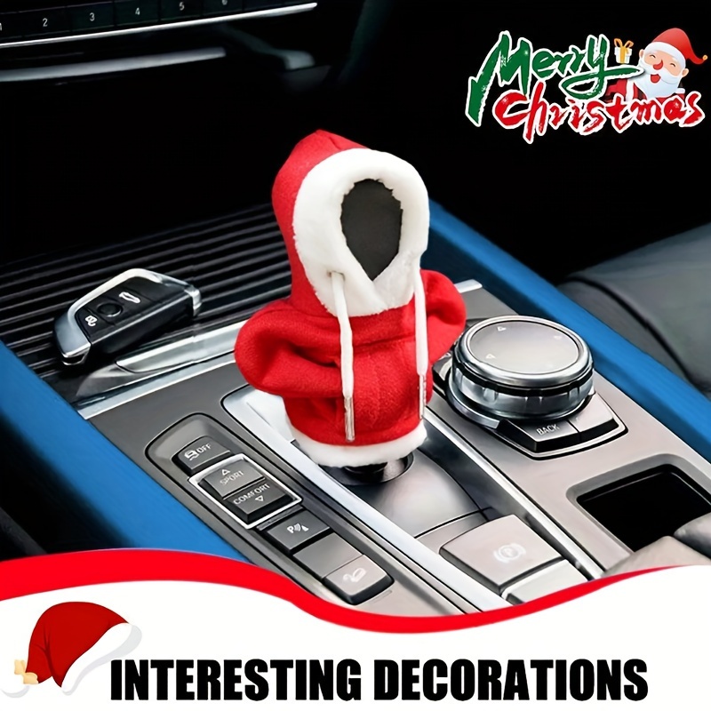 Christmas Car Shifter Hoodie Cover Portable Gearstick Shifter Knob