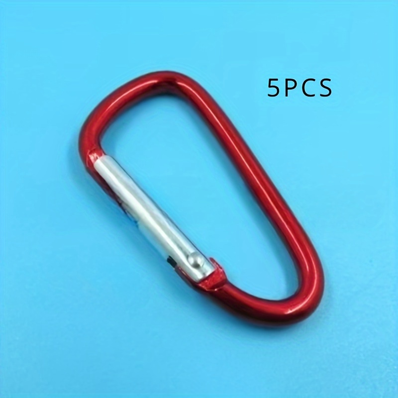 5pcs Aluminum D Ring Buckle Metal Spring Hook For Camping Hiking