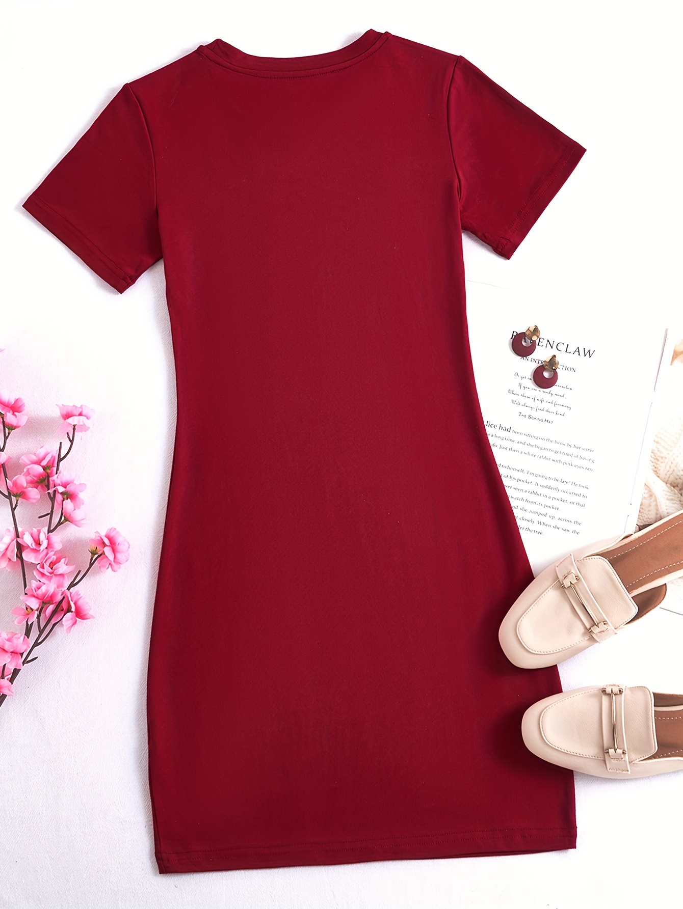 Maroon t shop shirt dress