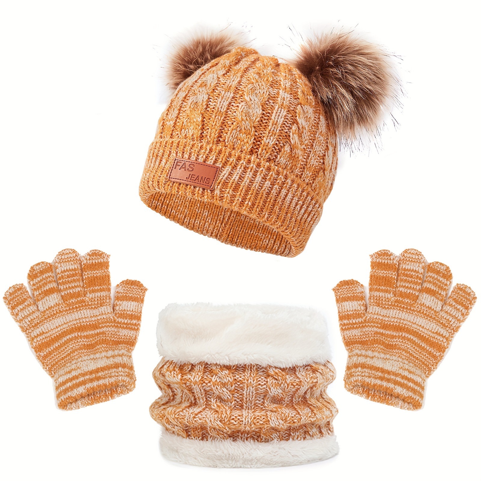 Bonnet d'hiver, taille 2 / 3 ans, en laine beige, enfant garçon, tricot  point fantaisie, accessoire automne hiver, tricoté main - Un grand marché