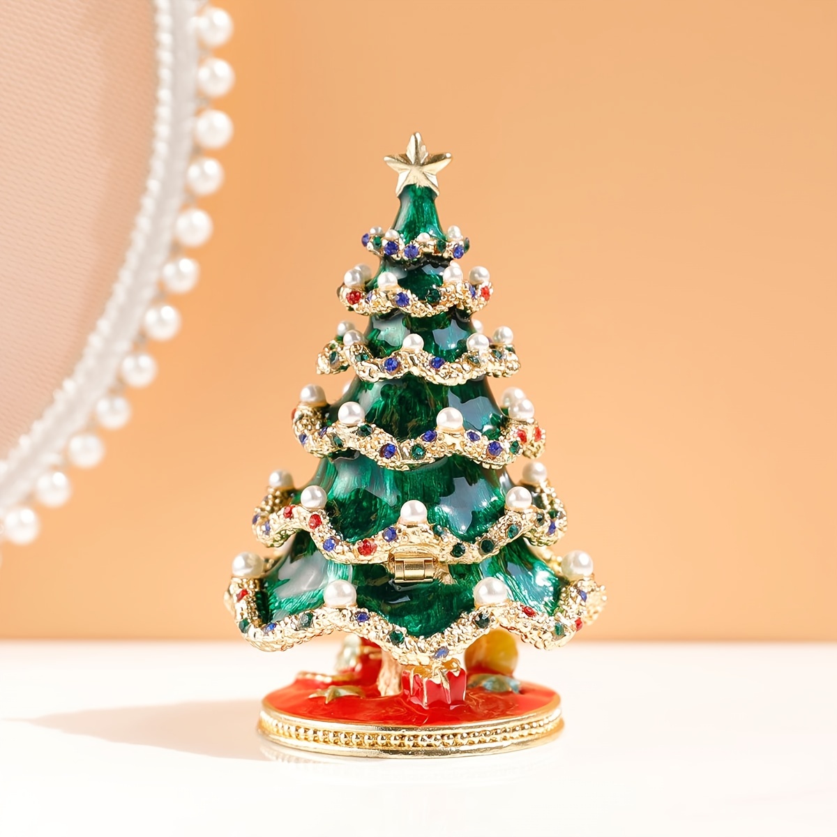 1pc Scatola Ornamenti Gioielli A Forma Albero Natale Dipinta - Temu Italy