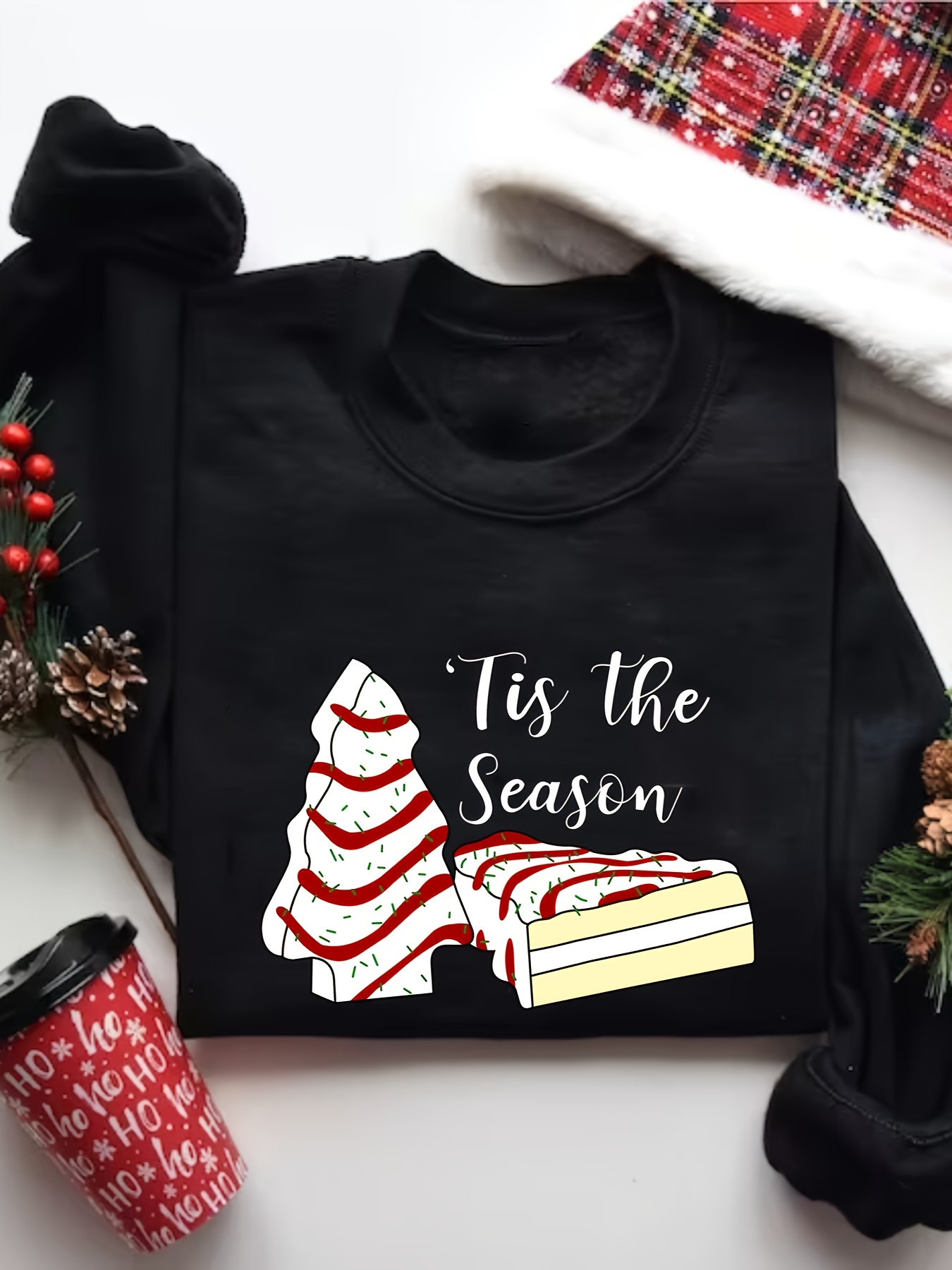 Slice Cake Pattern Print Women Crewneck Sweatshirt