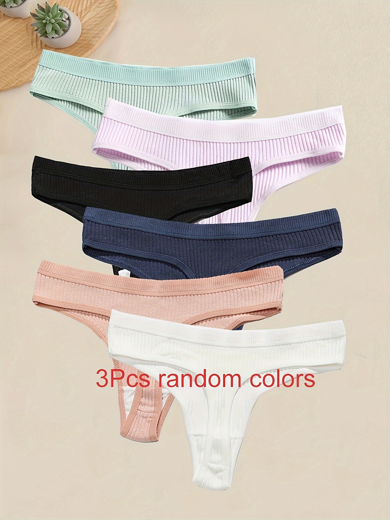 6pcs Womens No Show Seamless Underwear Thong Invisible Soft - Temu