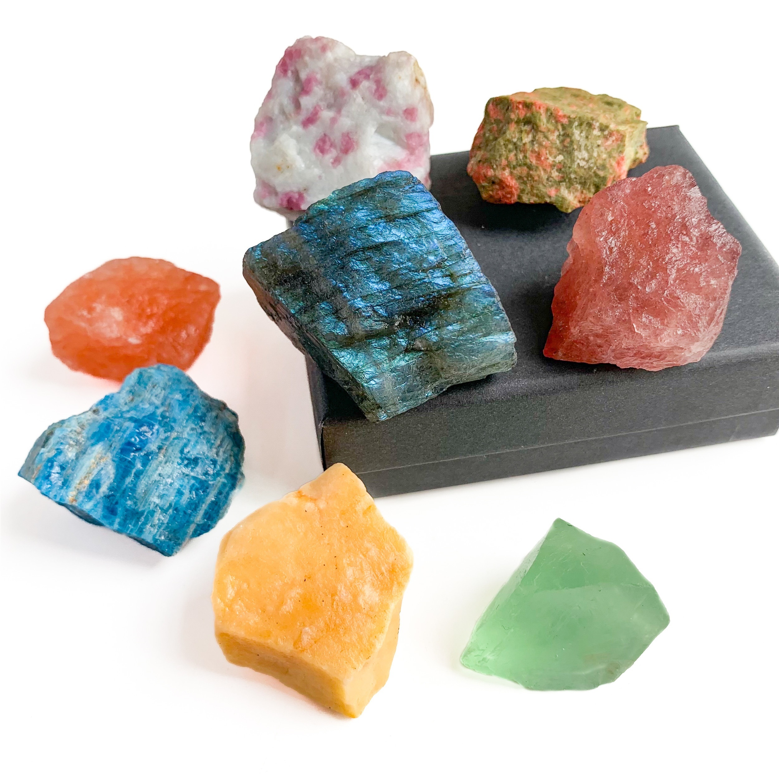 Natural Large Size Crystals And Gemstone Collection Box, Chakra