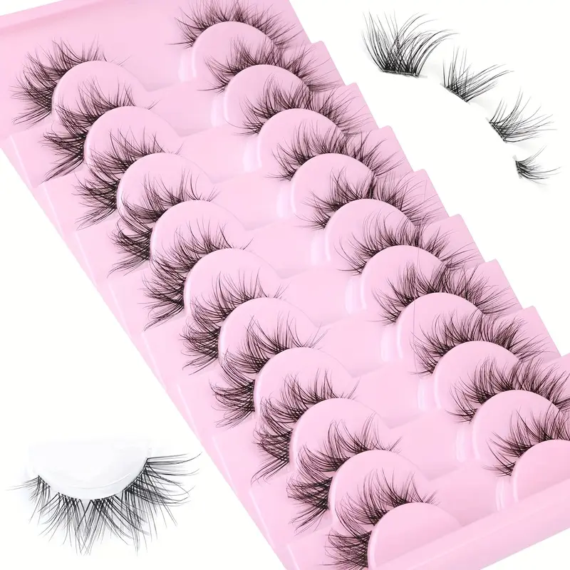 Manga Lashes Pointed Cat Eye Lashes, Natural Look Anime False Eyelashes  Individual Wispy Korean Makeup Eyelashes Clusters, Asian Chinese Japanese Fake  Eyelashes - Temu