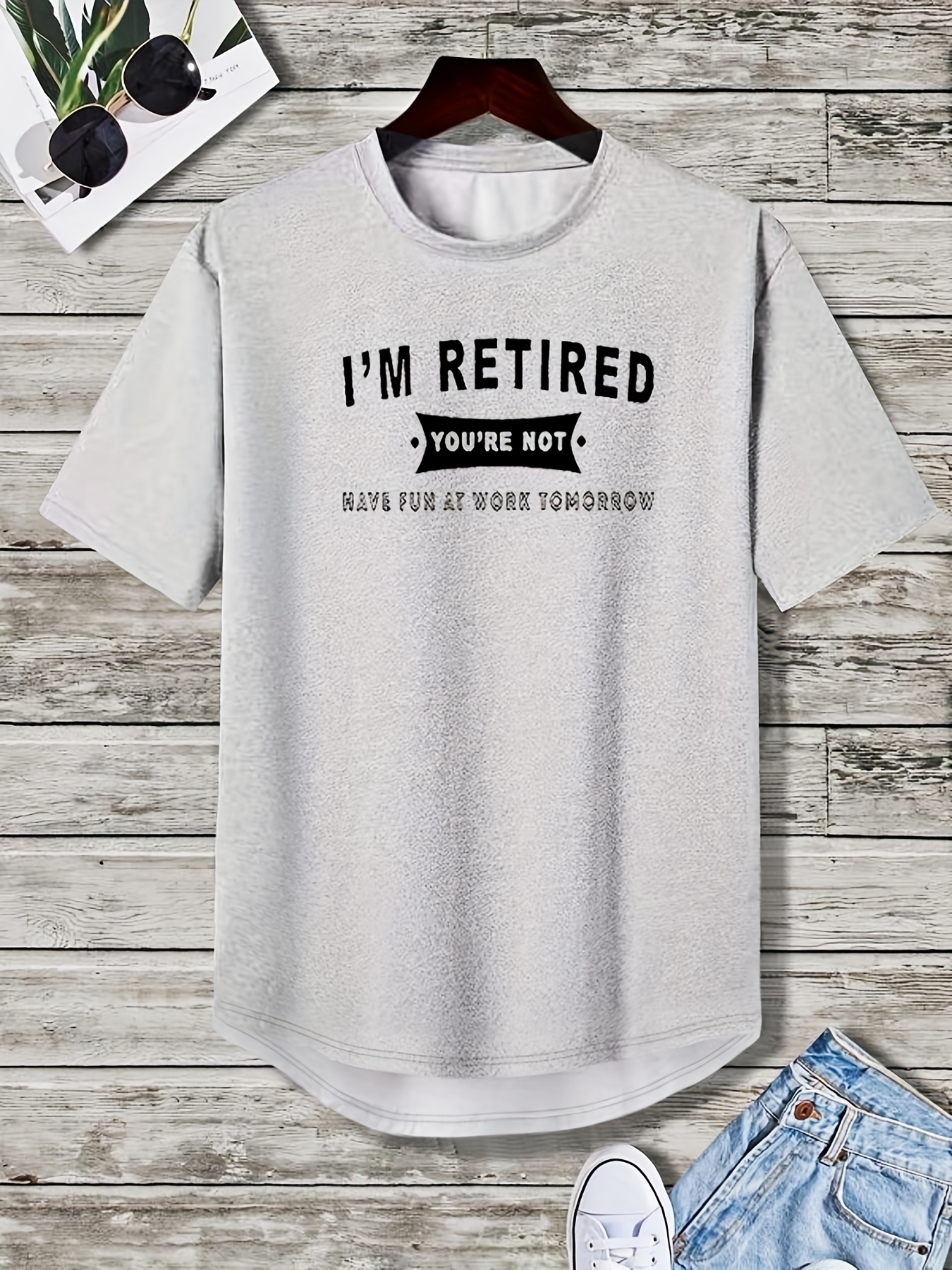 Plus Size Men's Casual Graphic Tees For Summer, "getting Older" Print