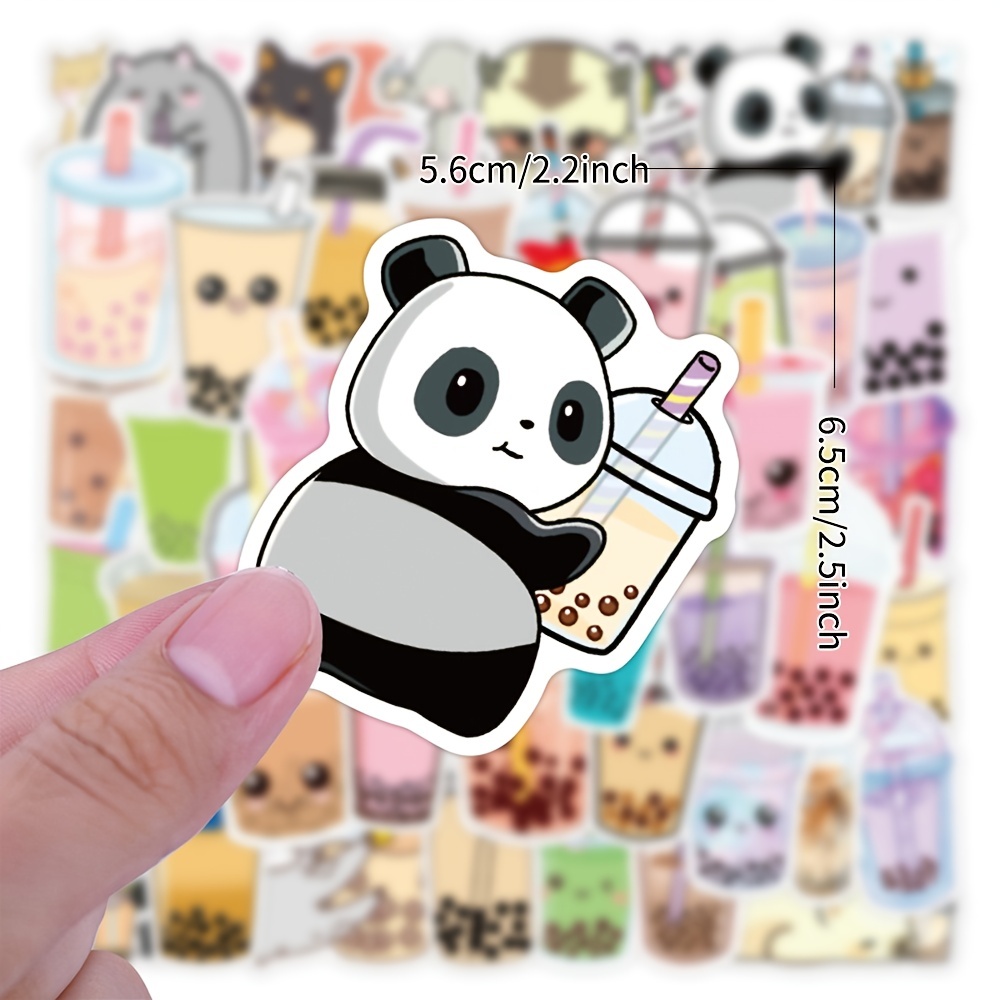 50pcs Boba Tea Stickers Bubble Tea Pearl Milk Tea Stickers, Vinyl Waterproof  Stickers for Laptop,Bumper,Water Bottles,Computer,Phone,Hard hat,Car  Stickers and Decals,Adults Kids Teens for Stickers