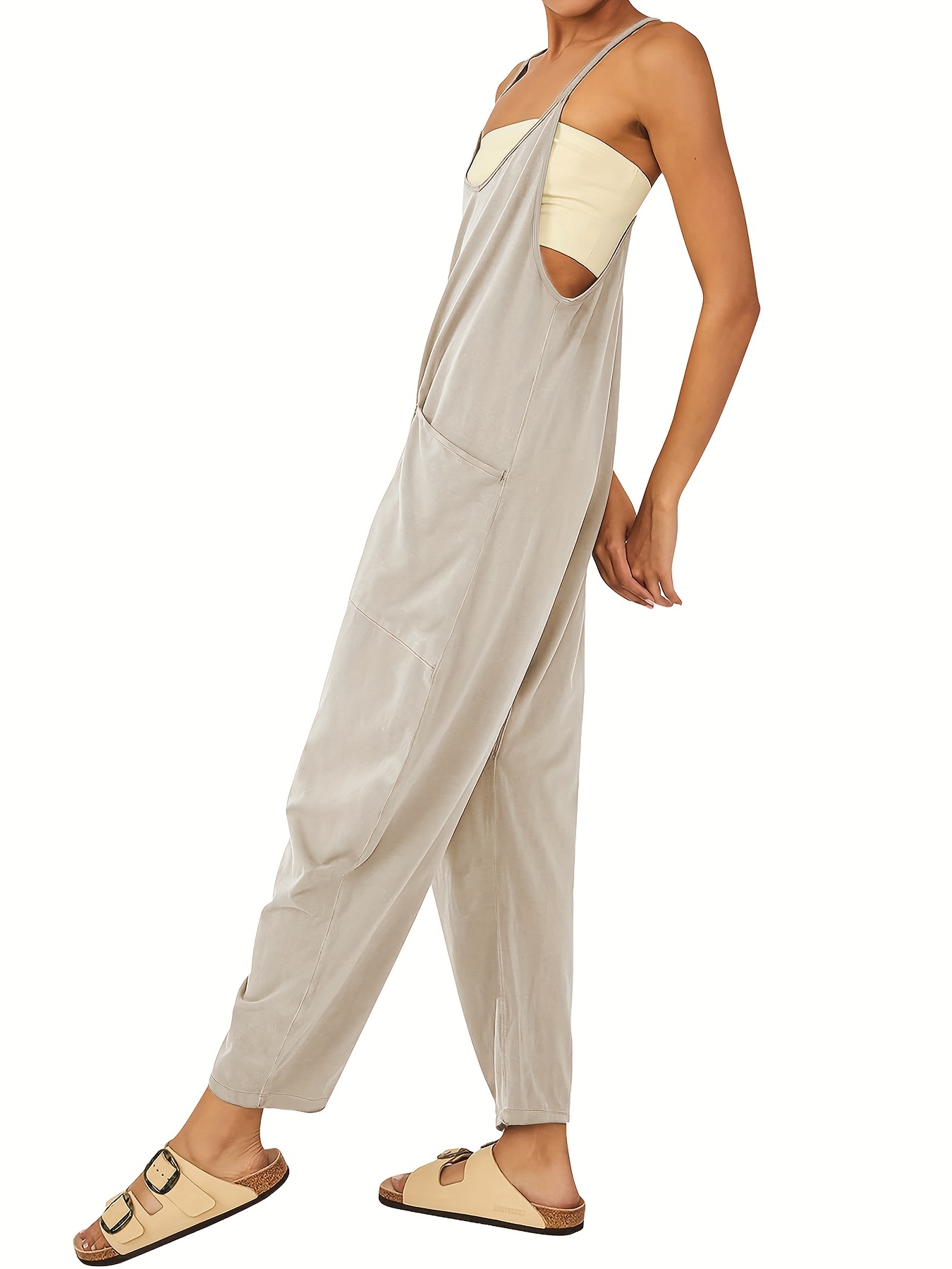 FULL LENGTH GABARDINE JUMPSUIT - Dark khaki