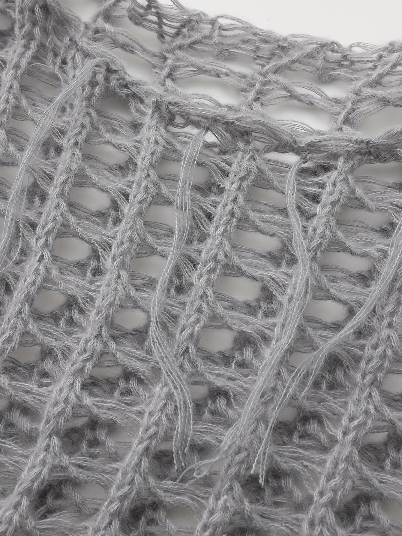 White Crochet Lace Pointelle Knit Sweater  Crochet lace top, White  crochet, Grey knit sweater