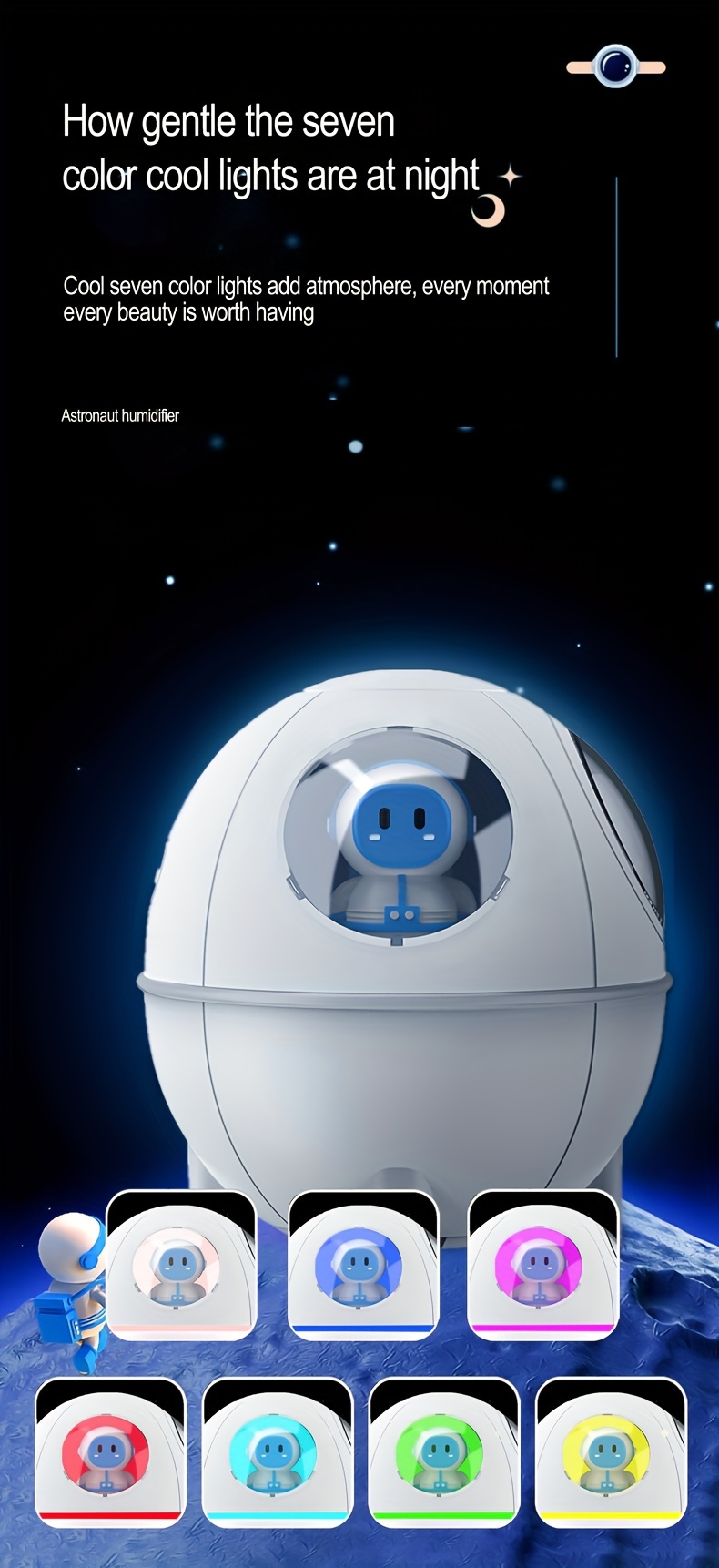 1pc Mini Humidificador Portátil Astronauta Espacial Pequeño - Temu