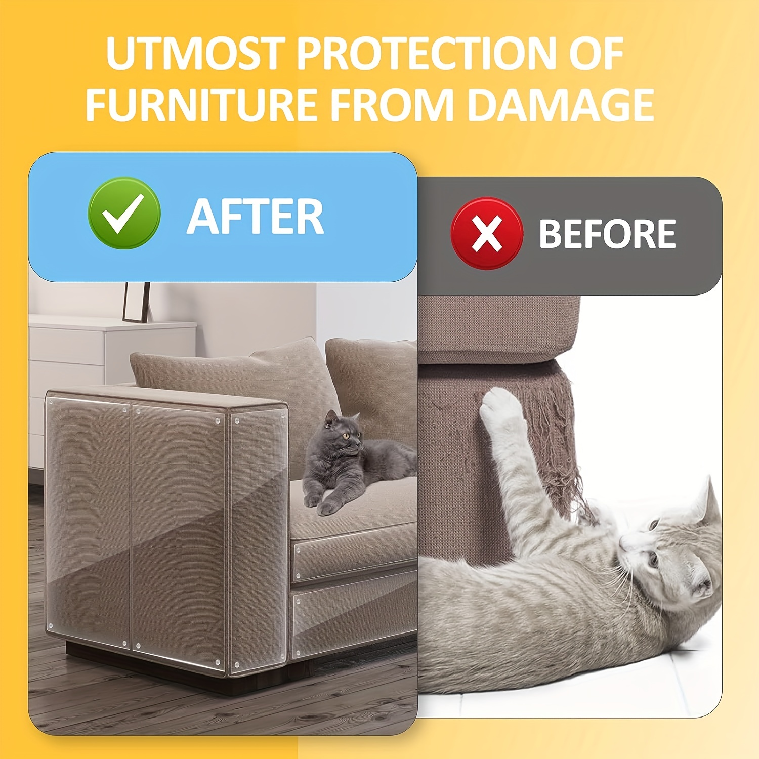 Cat Furniture Protector, Cat Scratch Furniture Protector With 30