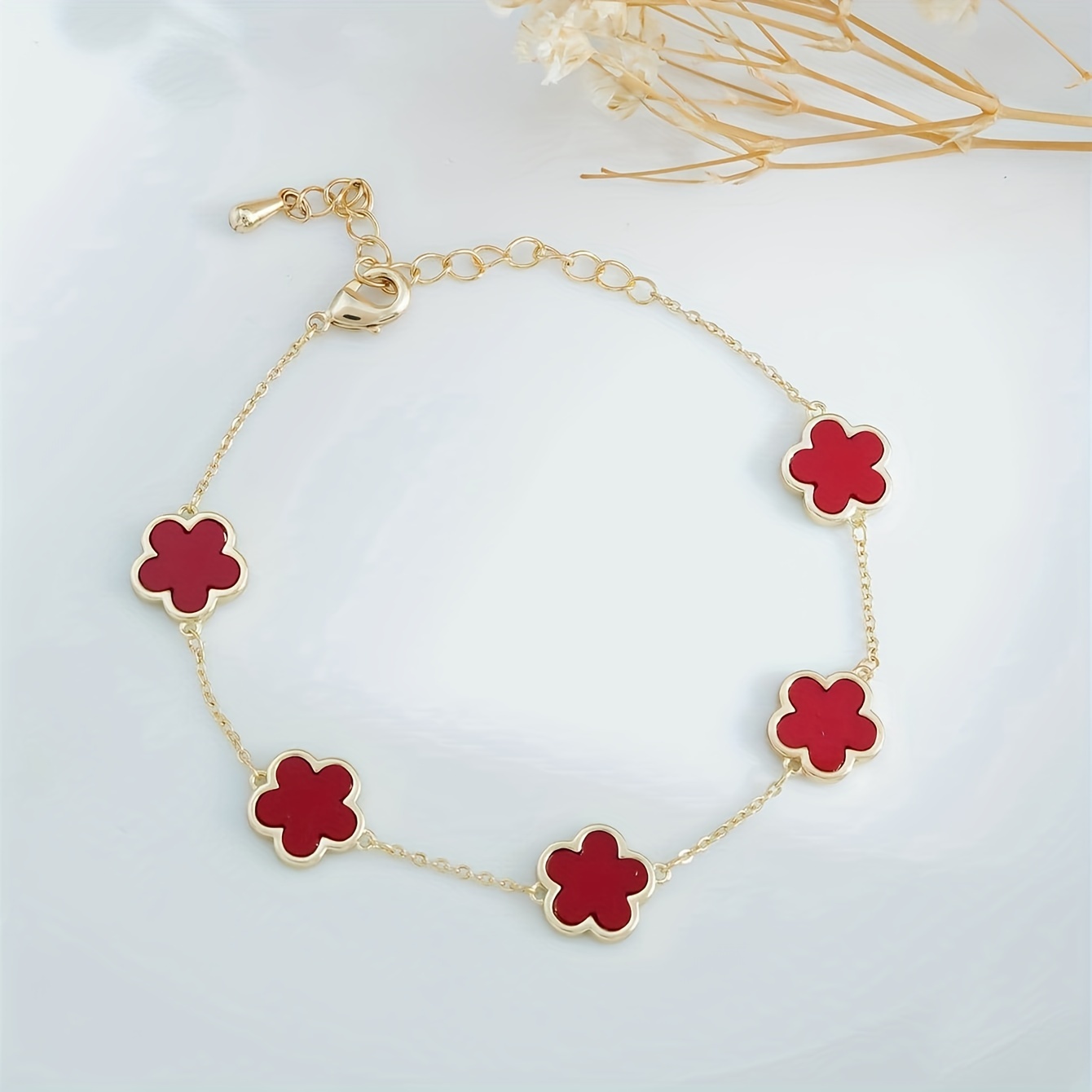 Net Red New Four Leaf Clover Bracelet Female Fritillaria Mullora Good Luck  Titanium Steel Bracelet1773231 From 11,45 €