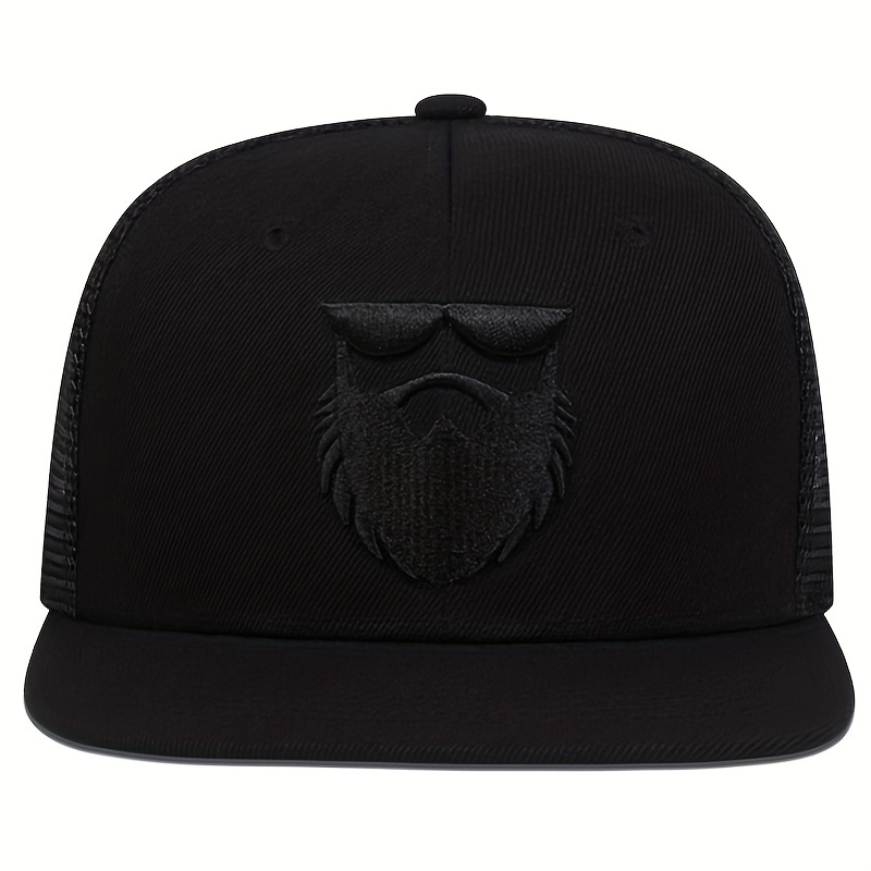 Hip Embroidery Hats Snapback Temu - Trendy Man Adjustable Beard Hop