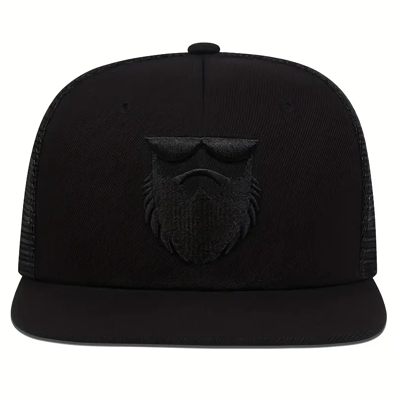 Beard Man Embroidery Snapback Hats Hip Hop Trendy Adjustable - Temu | Baseball Caps