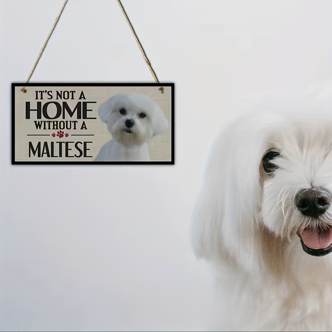 1pc, Dog Wooden Sign, Wooden Plaque Hanging Cute Puppy Decoration For Wall, Door, Fence, Home Decor, 2d Flat, Perfect For Room Decor